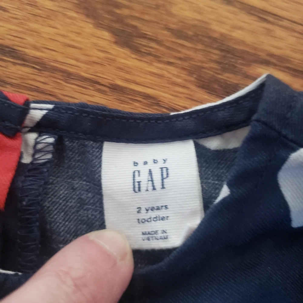 Baby Gap Heart Love Navy Woven Dress